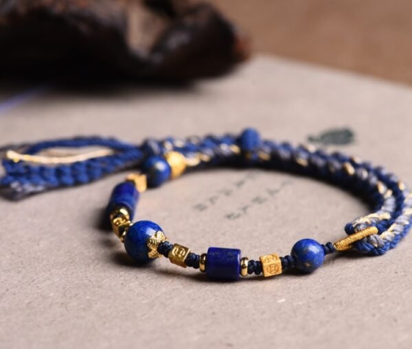 Ethnic Style Hand-Woven Lapis Lazuli Bracelet