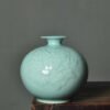 Pomegranate-patterned Longquan Vase, Vintage Chinese-style Zen Entryway Decoration