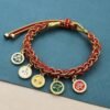 Ethnic Style Couple Braided Red Rope Colorful Wire Bracelet