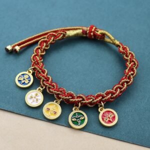 Ethnic Style Couple Braided Red Rope Colorful Wire Bracelet