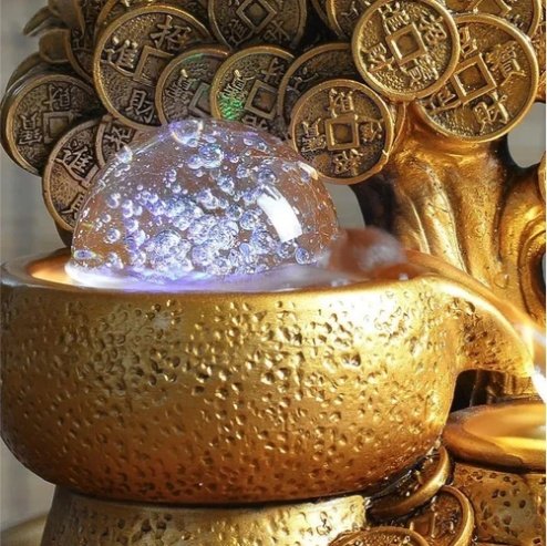 Feng Shui Wheel Crystal Ball Water Fountain Mini