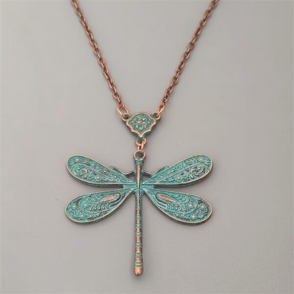 Retro Ethnic Style Dragonfly Pendant Necklace