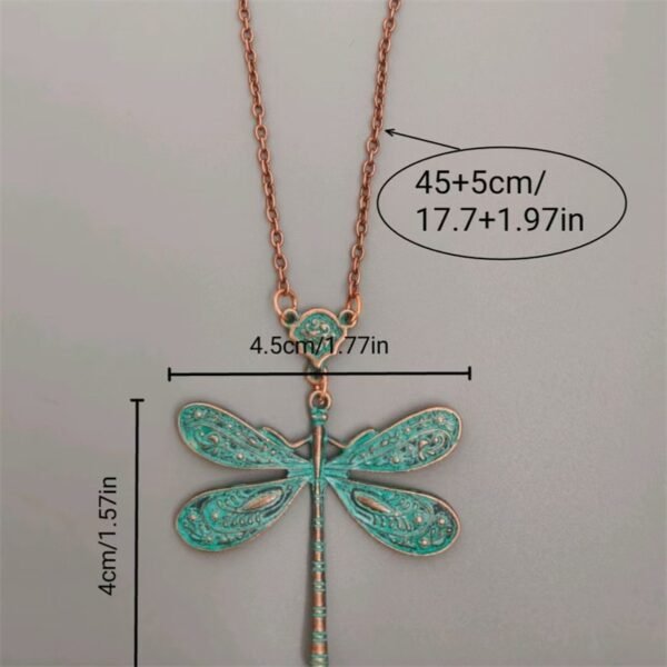 Retro Ethnic Style Dragonfly Pendant Necklace