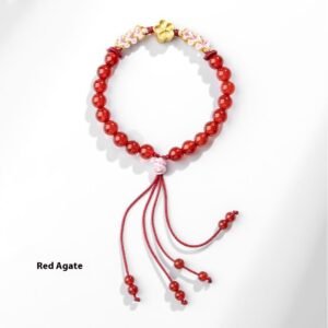 Ethnic Style Natural Hand-Woven Red Rope Wrist Bracelet