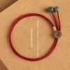 Traditional Handcrafted Bodhi Beads Red String Couple Bracelet