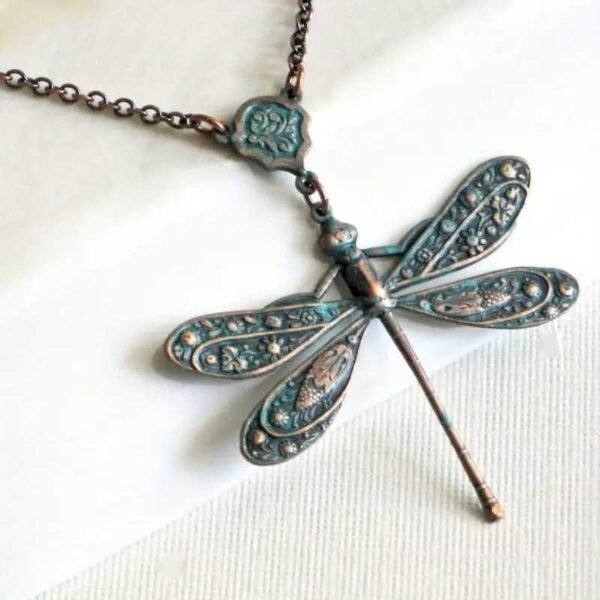 Retro Ethnic Style Dragonfly Pendant Necklace